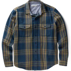BRAND NEW Outerknown Blanket Shirt - Marine Fox Creek Plaid - M&L - MSRP $168